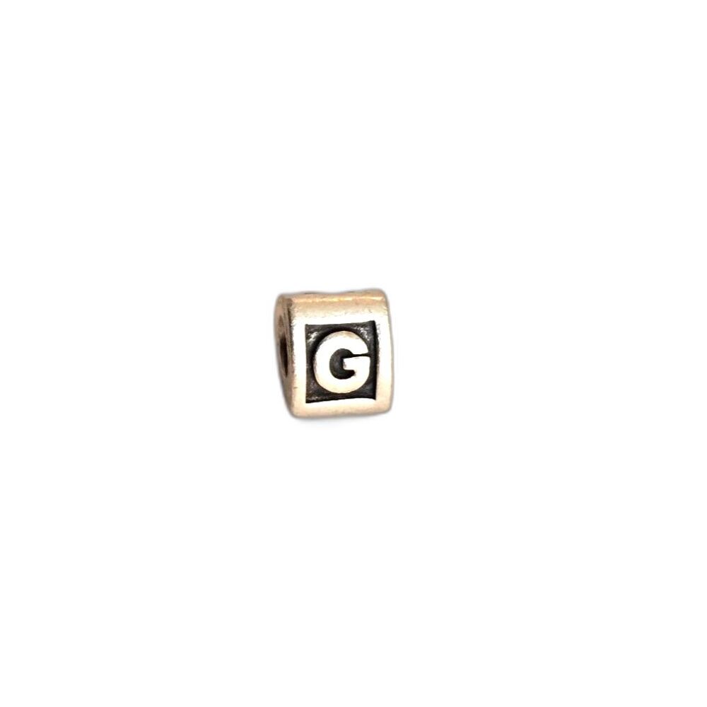 PANDORA Sterling Silver Letter G Block Charm ALE 925 Alphabet Initial Bead